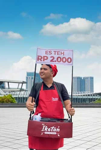 Penjual membawa unit ASIK, Asongan Iketan